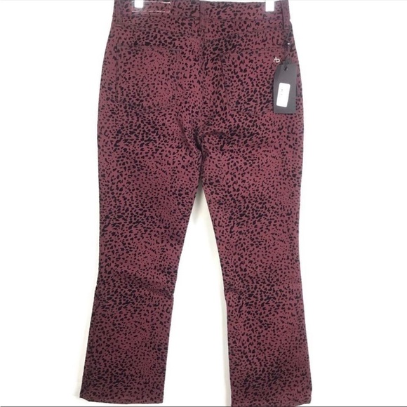 Rag & Bone Hana Burgundy Cheetah print crop pants - Picture 2 of 9
